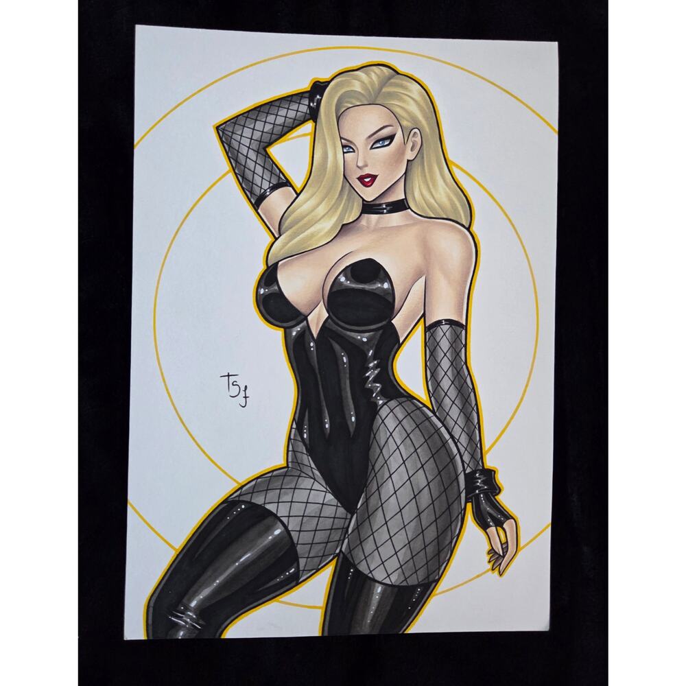 Black Canary DC Comics - Original Art drawing sketch 12" x 8.25" - Signed w/COA